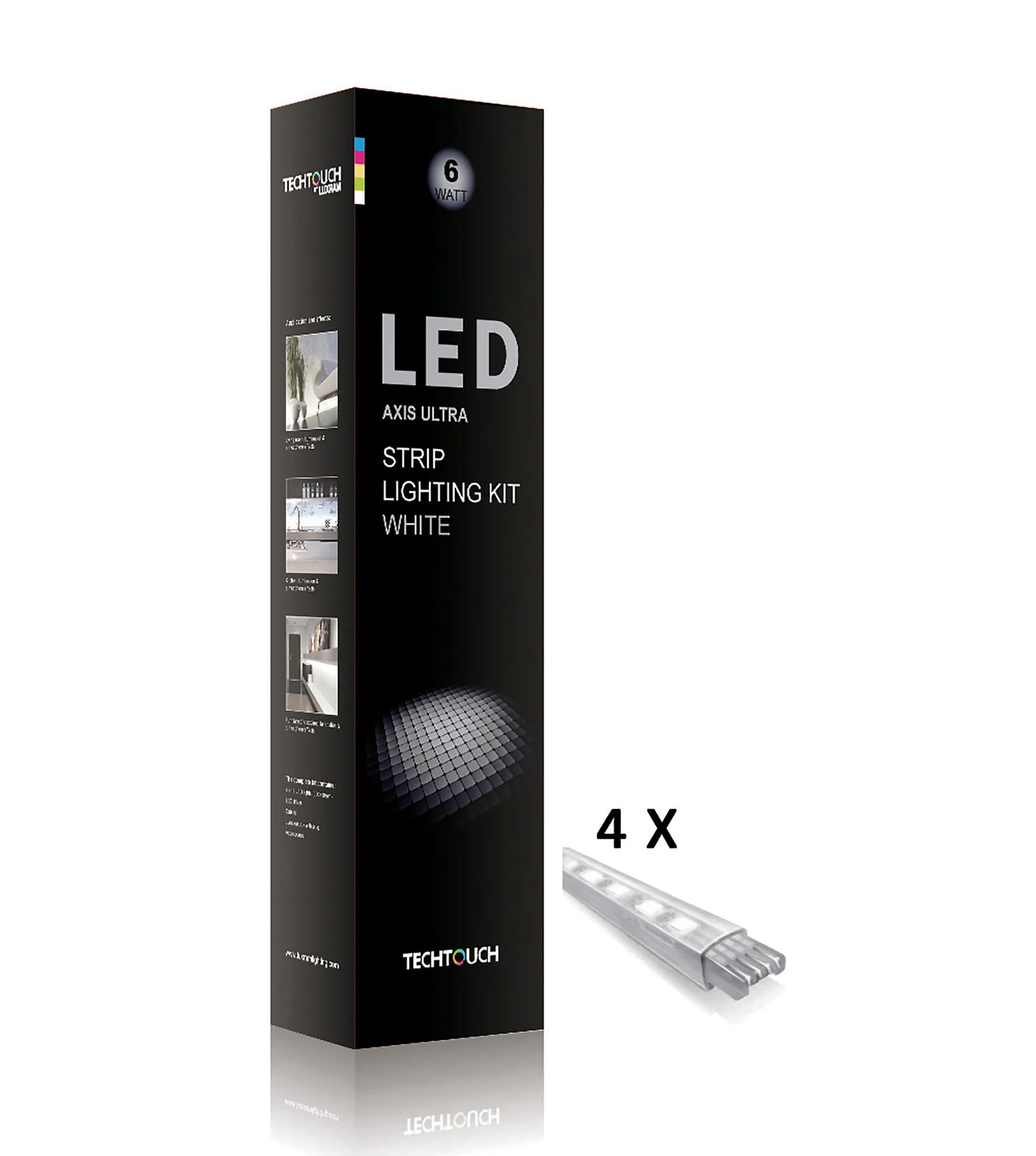 10171  Axis 6400K Kit 4x18 LED Rigid Strips (6W)